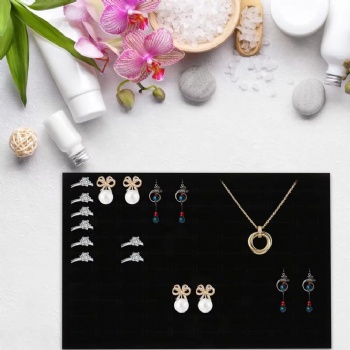  100 Slots Stud Ring and Earring Display Storage Case Tray Foam Insert for Selling Showing Collecting Jewelry Organizer	