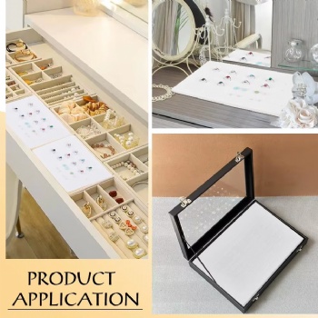  Custom Rectangle Black Foam Velvet Ring Display Trays Foam Insert for Jewelry Boxes Packaging with Inserts for Earrings	