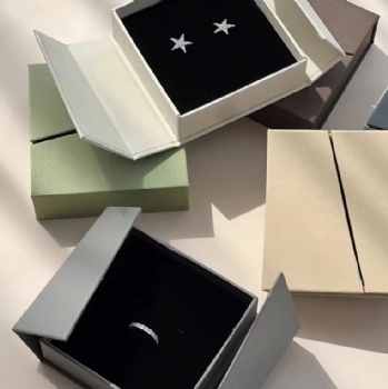  Luxury Recyclable Rigid Cardboard Gift Box Double Door Opening Custom Logo for Earring Necklace Fashion Jewelry Sets Made EVA	