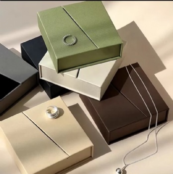  Luxury Recyclable Rigid Cardboard Gift Box Double Door Opening Custom Logo for Earring Necklace Fashion Jewelry Sets Made EVA	