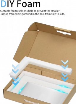  Handmade Laptop Shipping Box EPE Material with Protection Foam Cardboard Packing Paper for Safe Delivery	