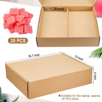  Laptop Shipping Box Shipping Container with Charger Box Foam Frame, 2 EPE Foam Inserts for Packing	
