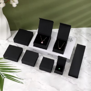  Custom Logo Magnetic Jewelry Gift Box EVA Foam Inserts Protective Cushioning Drawer Paper Package for Necklaces Drawings Elegant	