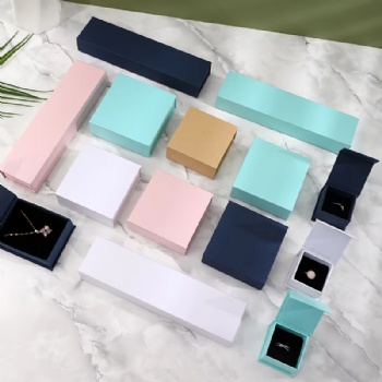  Custom Logo Magnetic Jewelry Gift Box EVA Foam Inserts Protective Cushioning Drawer Paper Package for Necklaces Drawings Elegant	