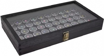  Acrylic Round Box Counter Exhibition Transparent Bare Stone Box Bare Diamond Color Jewel Box Tray Display with Cover	