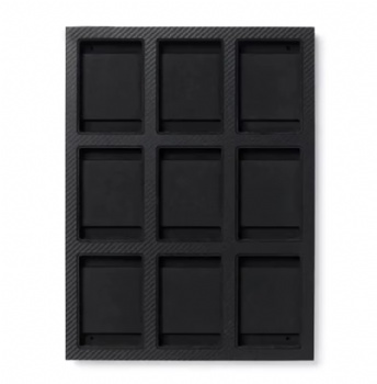  EVA Foam Insert Carbon Fiber 9 Slot Sports Trading Cards Wall Display for Psa Sports and Pokemo Cards, Photo Frame Display Case	