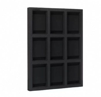  EVA Foam Insert Carbon Fiber 9 Slot Sports Trading Cards Wall Display for Psa Sports and Pokemo Cards, Photo Frame Display Case	