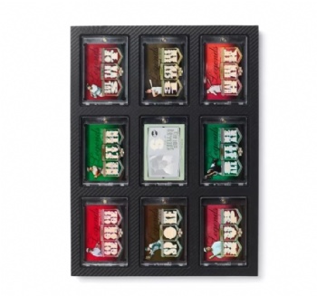  EVA Foam Insert Carbon Fiber 9 Slot Sports Trading Cards Wall Display for Psa Sports and Pokemo Cards, Photo Frame Display Case	