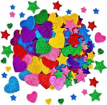  Custom Die Cut Vinyl Base Colorful Glittered Eva Foam Stickers	