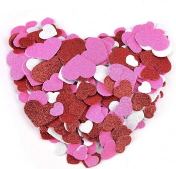 Custom Die Cut Colorful Glitter Self Adhesive Stars and Heart Shapes love Foam Stickers for Kid's Arts Craft Home Decoration
