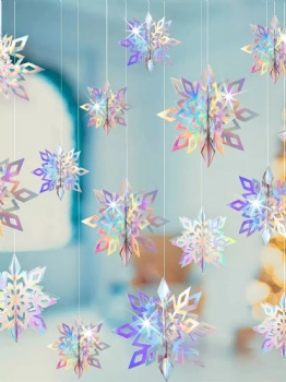  Snowflake Shaped 3D Decorative Paper Used for Holiday&Christmas Decorations Window Decorations	