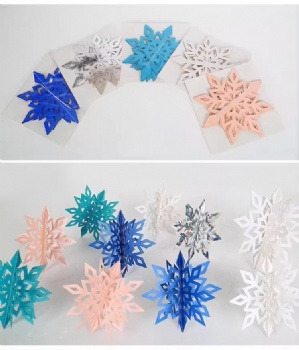  Snowflake Shaped 3D Decorative Paper Used for Holiday&Christmas Decorations Window Decorations	