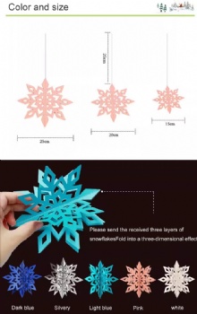  Snowflake Shaped 3D Decorative Paper Used for Holiday&Christmas Decorations Window Decorations	