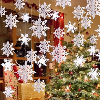  Snowflake Shaped 3D Decorative Paper Used for Holiday&Christmas Decorations Window Decorations	