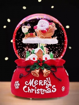  Christmas Gift Crystal Ball Music Box for Children Boys and Girls to Decorate Santa Claus	