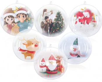 Transparent Plastic Balls with Fillable Accessories for Holiday&Christmas Decorations or DIY Projects