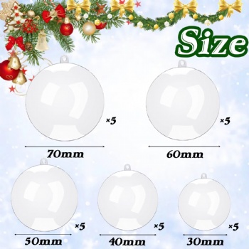  Transparent Plastic Balls with Fillable Accessories for Holiday&Christmas Decorations or DIY Projects	