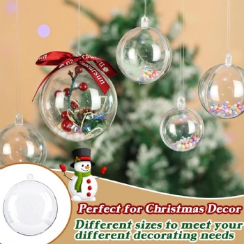  Transparent Plastic Balls with Fillable Accessories for Holiday&Christmas Decorations or DIY Projects	