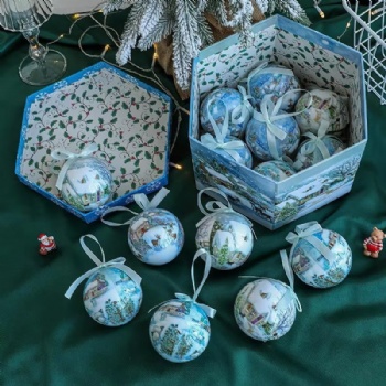  Hot Sales Christmas Snowflake Old Snowman Sticker Painting Foam Ball Used for Christmas Tree Pendant Decoration	