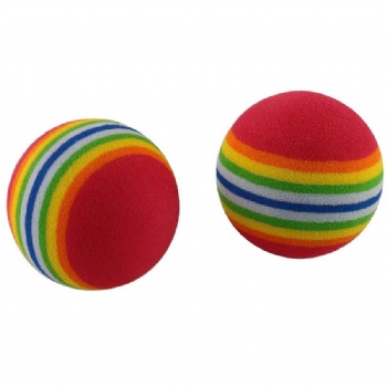  35mm,42mm,63mm Dog Safe Soft Bite Resistant Rainbow Eva Foam Pet Toy Balls	