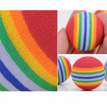  35mm,42mm,63mm Dog Safe Soft Bite Resistant Rainbow Eva Foam Pet Toy Balls	