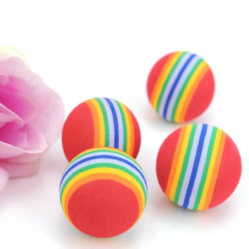  35mm,42mm,63mm Dog Safe Soft Bite Resistant Rainbow Eva Foam Pet Toy Balls	
