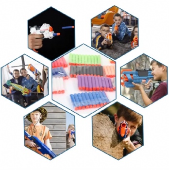  Nerf Toy Gun Foam Refill Darts Bullets EVA Hollow Round Soft Foam Refill Darts Bullet for Children Toy	