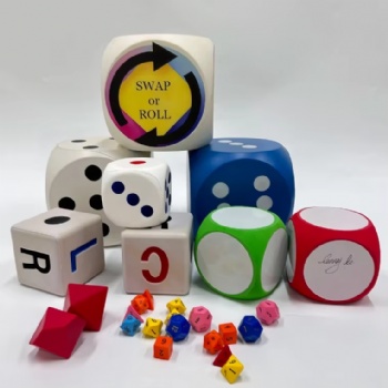  Factory Customized Foam Dot Dice Classroom Blank PU Polyhedron Dice Mute Multi-color Children Puzzle Polyhedron Yoga Dice	