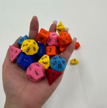  Factory Customized Foam Dot Dice Classroom Blank PU Polyhedron Dice Mute Multi-color Children Puzzle Polyhedron Yoga Dice	