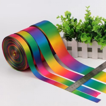  Hot Selling Gift Packaging Ribbon Bow Seven rainbow Gradient Ribbons	