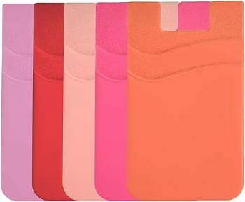 Custom Logo Printed Silicone Phone Case Wallet Stand Card Holder with Cell Phone Stickers Rubber Product