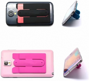  Custom Logo Bendable PVC Silicone Phone Card Holder Advertising Gift Promotion Cell Phone Sticker Adhesive Wallets Rubber	