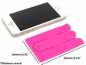  Custom Logo Bendable PVC Silicone Phone Card Holder Advertising Gift Promotion Cell Phone Sticker Adhesive Wallets Rubber	