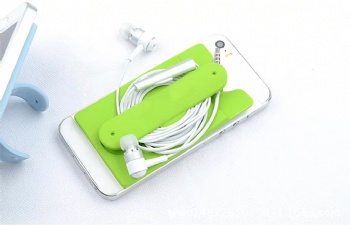  Custom Logo Bendable PVC Silicone Phone Card Holder Advertising Gift Promotion Cell Phone Sticker Adhesive Wallets Rubber	