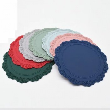 Creative Korean Retro Relief Pattern Food Grade Perkin Silicone Dining Table Mat