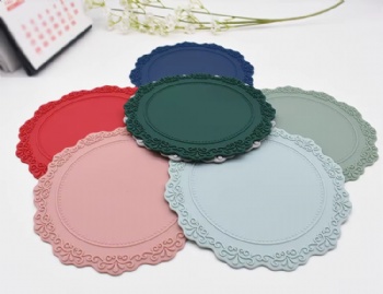  Creative Korean Retro Relief Pattern Food Grade Perkin Silicone Dining Table Mat	