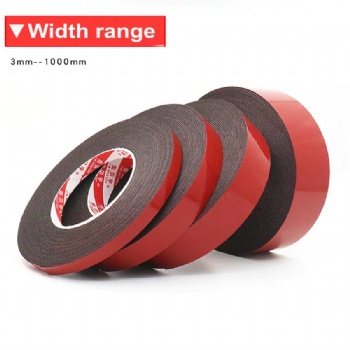 Customized Width 1mm 1.5mm 2mm 3mm Black White Strong Solvent Acrylic Adhesive Double Sided PE Foam Tape Roll	