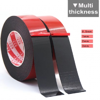  Customized Width 1mm 1.5mm 2mm 3mm Black White Strong Solvent Acrylic Adhesive Double Sided PE Foam Tape Roll	