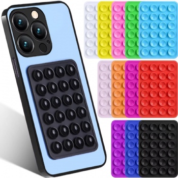  Factory Direct Sale Single Sided Square Silicone Mobile Phone Sucker Holder Suction Cup Phone Holder Moulding for Cell Phones	