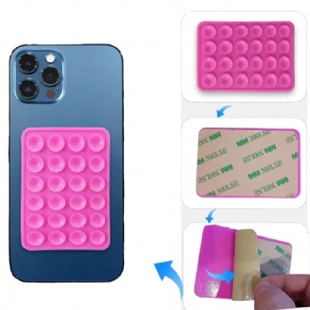  Factory Direct Sale Single Sided Square Silicone Mobile Phone Sucker Holder Suction Cup Phone Holder Moulding for Cell Phones	