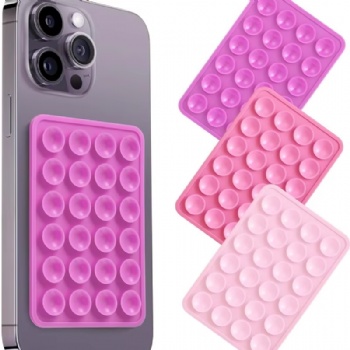  Factory Direct Sale Single Sided Square Silicone Mobile Phone Sucker Holder Suction Cup Phone Holder Moulding for Cell Phones	