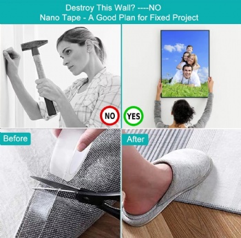  Traceless Adhesive Double-sided Nano Tape Use for Hanging Pictures Posters Carpet Photos Installation	