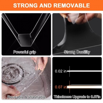  Transparent  Double-sided  Nano Adhesive Tape  for Hanging Pictures Posters Carpet Photos Installation	