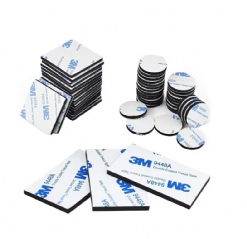 Double Sided Foam Tape Strong Pad Mounting,Black Self-Adhesive Tape Include Square Round and Rectangular (60 Pcs)