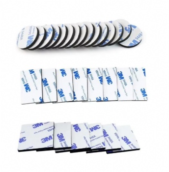  Double Sided Foam Tape Strong Pad Mounting,Black Self-Adhesive Tape Include Square Round and Rectangular (60 Pcs)	
