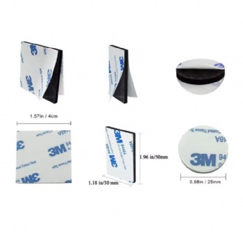  Double Sided Foam Tape Strong Pad Mounting,Black Self-Adhesive Tape Include Square Round and Rectangular (60 Pcs)	
