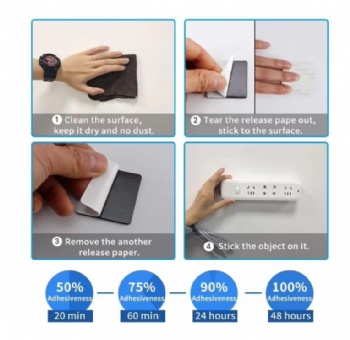  Double Sided Foam Tape Strong Pad Mounting,Black Self-Adhesive Tape Include Square Round and Rectangular (60 Pcs)	