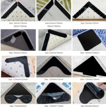  Top Rug Grip Non Slip Pad Washable Antislip Carpet Adhesive Corner Anti Slip Rug Gripper Tape for Area Rugs Living Room Large	