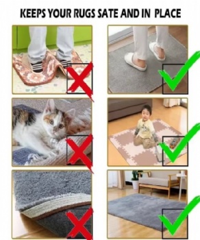  Top Rug Grip Non Slip Pad Washable Antislip Carpet Adhesive Corner Anti Slip Rug Gripper Tape for Area Rugs Living Room Large	