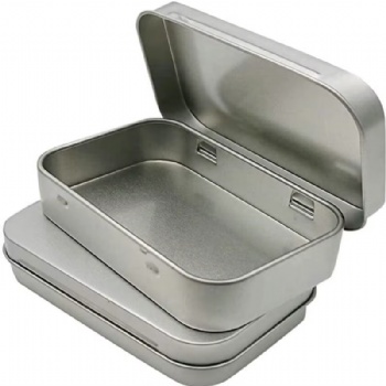 Metal Hinged  Empty Tin Cans Box Container Mini Portable Small Storage Container Kit Tin Box Container, Small Tin with Lid